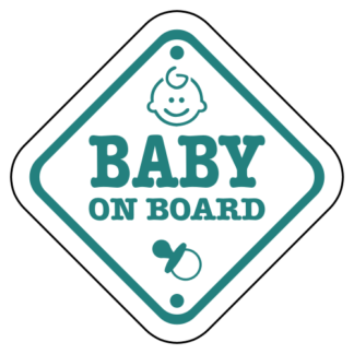 Baby On Board Sign Sticker (Turquoise)